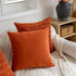FEVERQIYI 20x20 Velvet Pillow Covers Set of 2 Burnt Orange Decorative Square Throw Pillowcase Soft Solid Cushion Covers for Bedroom Living Room Ou...