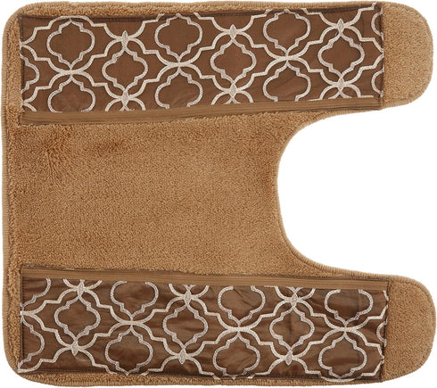 Popular Bath Contour Bath Rug, Spindle Collection, 23" x 10.5", Gold...