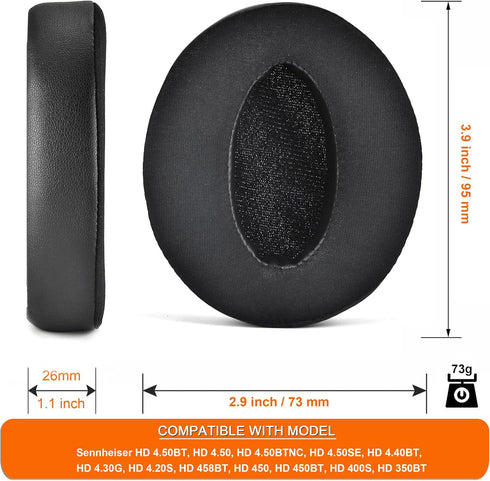 Ear Pads Replacement Cushions Compatible with Sennheiser HD 4.50BT, HD 4.50, HD 4.50BTNC, HD 4.50SE, HD 4.40BT, HD 4.30G, HD 4.20S, HD 458BT, HD 4...