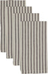 Farmhouse Ticking Stripe Gray Napkins, Set of 4 Place Mats, 18" x 18", Farmhouse Style Kitchen & Dining Decor...