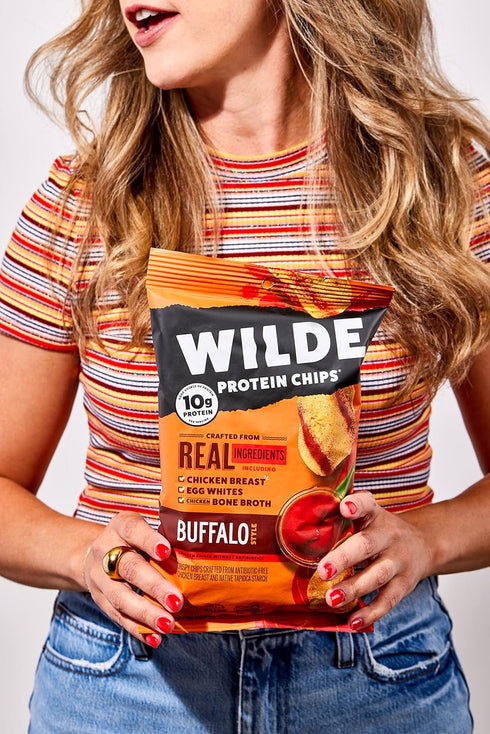 WILDE Buffalo Protein Chips, Thin and Crispy, High Protein, Keto Friendly, Made with Real Ingredients, 1.34oz Bags (Pack of 8)...