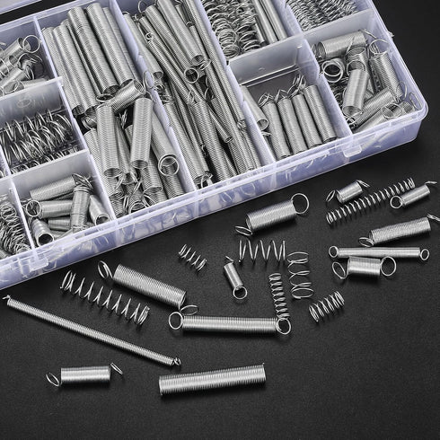210 Pcs Spring Assortment Kit, Compression and Extension Springs, Zinc Plated Steel Wire Springs Repair Set for Home Repairs Tool, 20 Kinds Sizes...