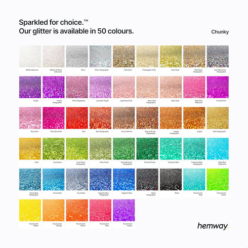 Hemway Polyurethane & Epoxy Resin Glitter 100g / 3.5oz Metallic Crystal Flake Additive for Flooring Jewelry Tumblers Glass Pigment - Chunky (1/40"...