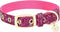 Blueberry Pet 4 Colors Glam Life Gold Stamping Lace Adjustable Dog Collar in Cerise Pink, Neck 7.5-10", for Small Breed...
