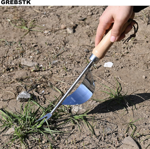 GREBSTK Garden Manual Weeding Tools Stainless Steel Beech Handle Shovel for Weeding, Cultivating, Transplanting, Digging...