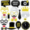 New Years Photo Booth Props | Pack of 20, Real Glitter | New Years Eve Party Supplies 2019 | Nye decorations 2019 | New-Year Decorations 2019 | Ha...