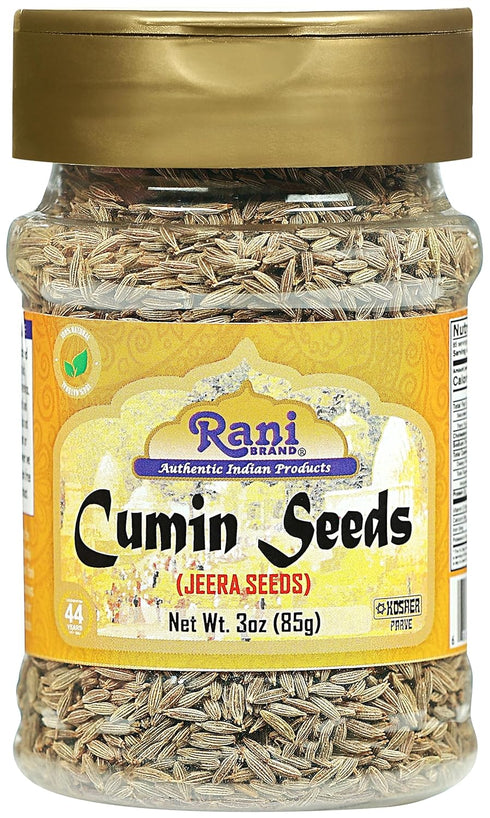 Rani Cumin Seeds Whole (Jeera) Spice 3oz (85g) PET Jar ~ All Natural | Gluten Friendly | NON-GMO | Kosher | Vegan | Indian Origin...