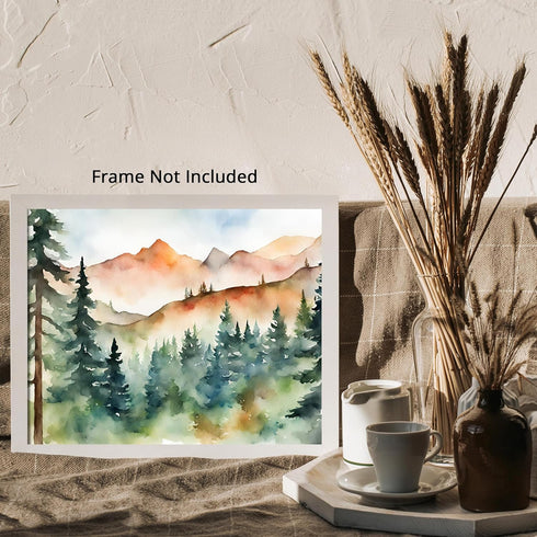 Posterizer 1 pcs- mountains and trees beautiful landscape nature 4-Landscape & Nature Art-Floral Botanical Art- Decor for Home & Office- unframed ...