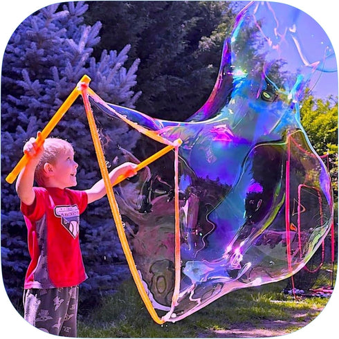BUBBLE THING Giant Bubble Wands and Giant Bubble Mix Powder | Makes 3 Gallons Giant Bubble Solution...