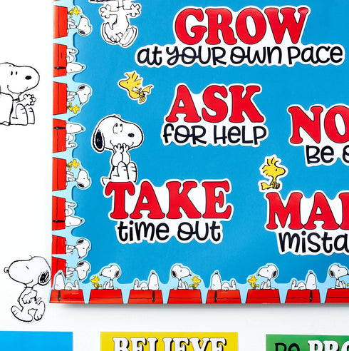 Eureka Peanuts Snoopy It's Ok to… Classroom Bulletin Board Set for Teachers, 42 Pieces...