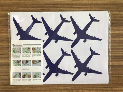 Melissalove 24pcs/Set Airplane Wall Pattern Wall Decals DIY Wall Decor Stickers for Kids Room Boy Bedroom Home Decor Mural A430 (Dark Blue)...