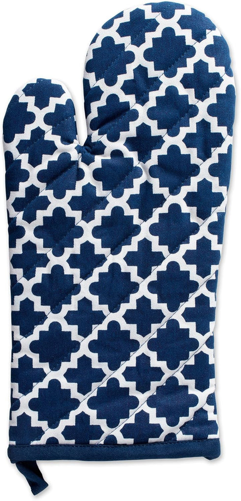 DII Lattice Basics Collection Kitchen Essentials, Oven Mitt & Potholder Set, Nautical Blue, 2, Piece...