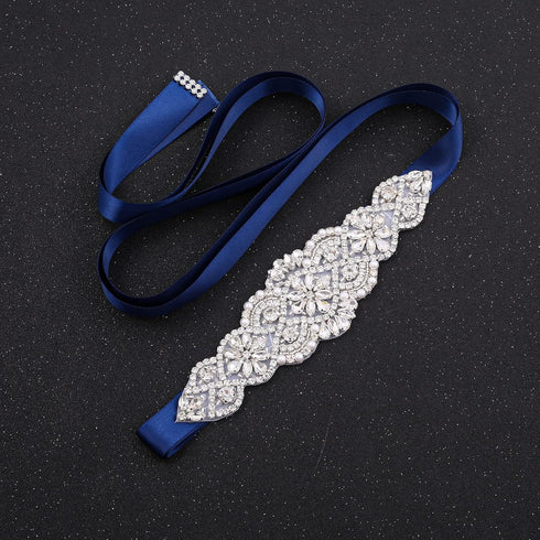 Wedding Sash Pearl Belt with Satin Ribbon Handmade Crystal Bridal Belt Thin for Women formal Evening Dress Accessories...