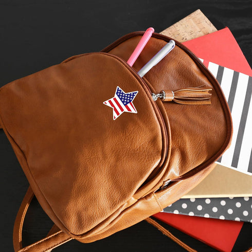 250 American Flag Star Stickers - Patriotic American Flag Star-Shaped Stickers for 4th of July, Memorial Day, and Veteran's Day...
