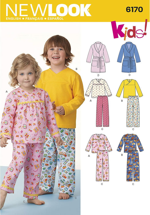 Simplicity Creative Patterns New Look 6170 Toddlers' and Child's Pajamas, A (1/2-1-2-3-4-5-6-7-8)...
