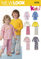 Simplicity Creative Patterns New Look 6170 Toddlers' and Child's Pajamas, A (1/2-1-2-3-4-5-6-7-8)...
