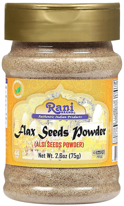 Rani Flax Seeds Powder (Alsi, Linum usitatissimum) 2.6oz (75g) PET Jar ~ All Natural | Gluten Friendly | Non-GMO | Vegan | Kosher | Indian Origin...