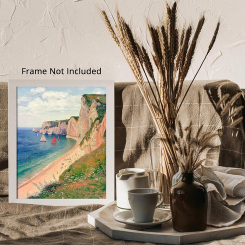 Posterizer 1 pcs-coastal scene-sea and boats-retro painting style 4-Coastal & Nautical Art-Gift for Street Art, Mural Fans -Decor for Home & Offic...