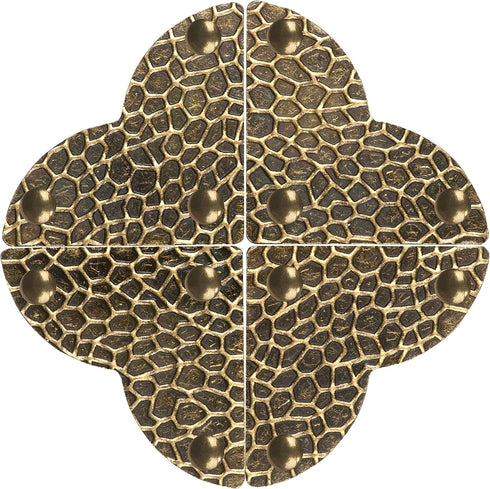 Dritz Home 44798-38 Campaign Hardware Small Hammered Quatrefoil Corner, Antique Brass (3-Pack)...