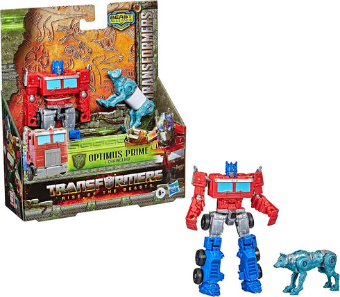 Transformers: Rise of The Beasts Movie Beast Alliance Beast Weaponizers 2-Pack Optimus Prime & Chainclaw Toys, Age 6 and Up, 5-inch...