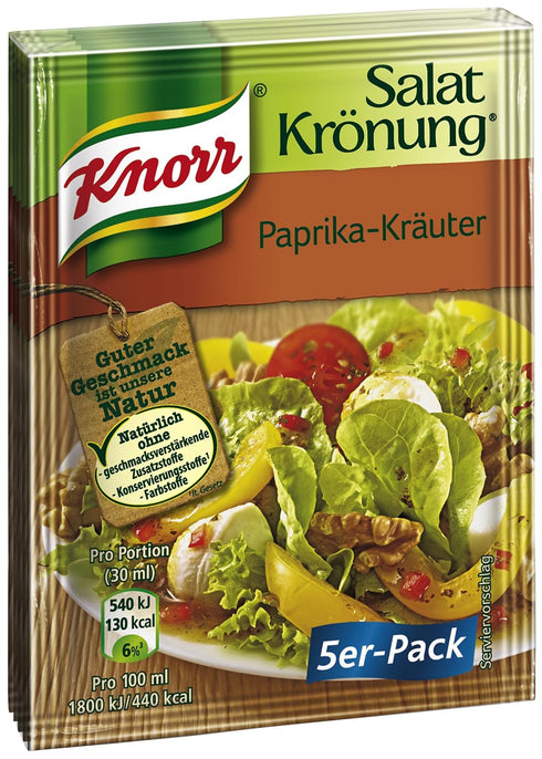 Knorr Salat Kronung Paprika-Krauter (Salad Herbs with Paprika), 5-Count Packets (Pack of 5)...