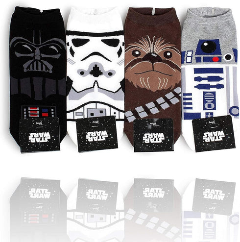 Star Wars Socks Collection, 4 Pairs, Low-Cut, One Size Fits All...