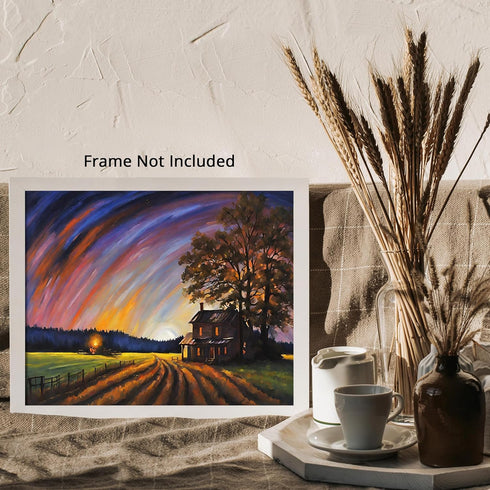 Posterizer 1 pcs- quaint old village-building in the nature 10-Landscape & Nature Art-Floral Botanical Art- Decor for Home & Office- unframed wall...