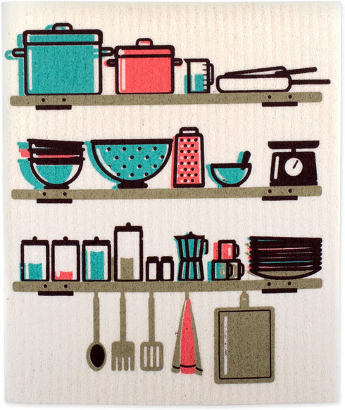DII Swedish Dishcloths for Kitchen & Cleaning, Reusable, Machine Washable & Dishwasher Safe, Biodegradable, 7.75 x 6.75, Utensils, 3 Piece...