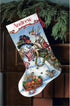 Dimensions Gold Collection Counted Cross Stitch 'Snowman Gathering' Personalized Christmas Stocking Kit, White Aida, 16", 18 Count...