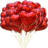 Jonhamwelbor 20Pcs 18 inch Red Foil Mylar Heart Shape Balloons Decorations Valentines Birthday Wedding Baby Shower Party (Red)...