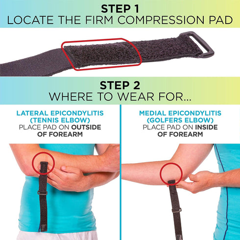 BraceAbility Epicondylitis Brace | Elbow Strap for Medial/Lateral Epicondyle Pain and Tendonitis Arm Compression Support Band for Men or Women (On...