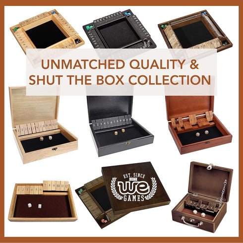 WE Games Mini Shut The Box Game Wooden - 5.5 inches, 9 Number Flip Tiles, Travel Size, Travel Games, Birthday Gifts, Math Games, Home Decor, Livin...