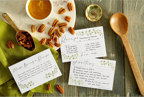 C.R. Gibson Q16-24814 Wedding Shower Recipe Cards and Invite Enclosure Cards, 40pcs, White...