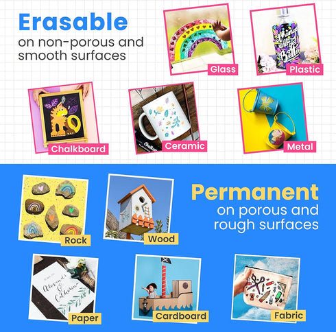 Chalkola Liquid Chalk Markers for Blackboard & Glass (Pack of 16, 6mm Reversible Tip) Washable Chalk Pens for Window, Bistro, Mirror, Car, Wall Ca...