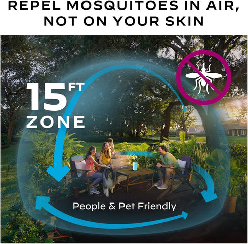 Thermacell Patio Shield Mosquito Repeller, Blue; Highly Effective Mosquito Repellent for Patio; No Candles or Flames, DEET-Free, Scent-Free, Bug S...