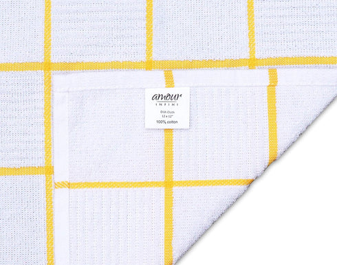 AMOUR INFINI Terry Dish Cloths Set of 8 - Highly Absorbent, Super Soft Kitchen Dishcloth - Reusable Quick Dry Dish Rags for Cleaning & Drying Dish...
