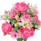 Admired By Nature Spring Bush Artificial Hydrangea Flowers, Pink-Lily...
