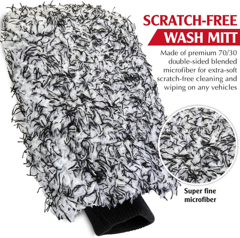 TAKAVU Microfiber Cleaning Mitt, 2 Pack Premium Cyclone Car Washing Gloves, Scratch-Free Lint-Free Wash Mitts, Holds Tons of Sudsy Water for Effec...