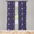 Lunarable Space Curtains, Astronomy Themed Composition with Hand Drawn Planets Sun Rockets Stars and Astronauts, Window Treatments 2 Panel Set for...