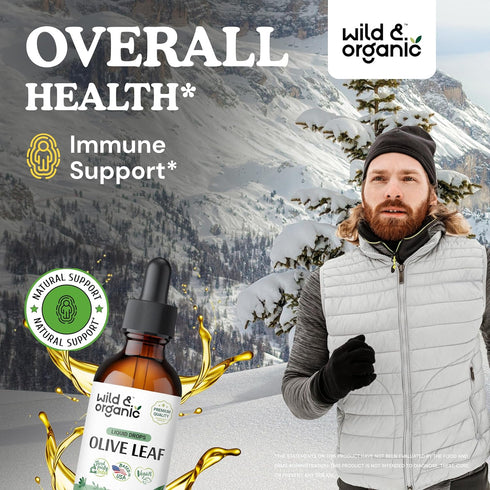 Olive Leaf Extract Liquid - Antioxidants Supplement w/Organic Olive Leaf - Olive Leaf Liquid Extract for Immune Support - Vegan Olive Leaf Supplem...