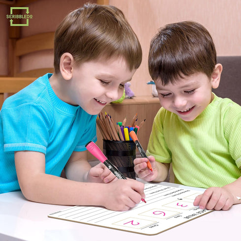 SCRIBBLEDO Place Value Board 9" x 12" Double Sided Dry Erase Boards for Kids for Teaching Place Values from Billions to Decimal Numbers Math Manip...