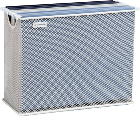 Mind Reader Vertical File Storage, Desktop Organizer, Hanging Files, Office, Metal Mesh, 12.25" L x 5.5" W x 10" H, White...