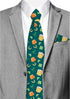 Jacob Alexander Men's Happy Saint Patrick's Day Lucky Drinks Clovers Hat Gold Pot Horseshoe Pocket Square - Dark Green...