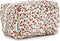Floral Puffy Quilted Makeup Bag, Toiletry Tote, Cosmetics Pouch, Quilted Tote Floral, Floral Cosmetic Bag (Flowers Red)...