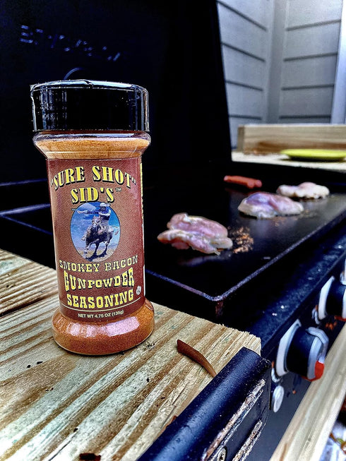 Sure Shot Sid’s Smokey Bacon Gunpowder Seasoning - Famous BBQ Rub Powder Grill Seasoning for Beef, Steak Meat, All-Purpose Seasoning Blend Dry Rub...