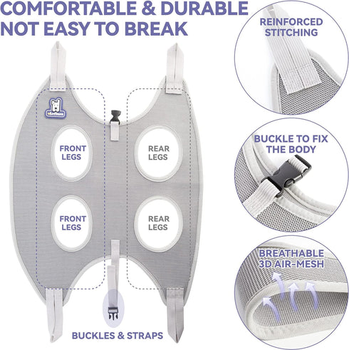 Dog Grooming Hammock Harness for Dogs & Cats with Pet Nail Clipper Trimmer - Cat Hanger Sling for Trimming Clipping Nails- Dog Hammock Restraint B...
