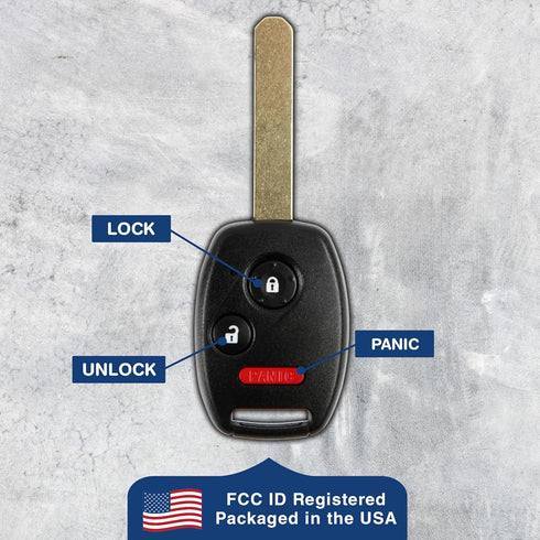KeylessOption Keyless Entry Remote Control Uncut Car Ignition Key Fob Replacement for N5F-S0084A...