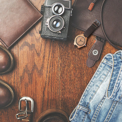 Mens Wooden Watches Brown Cowhide Leather Strap Casual Watch for Groomsmen Gift with Box...