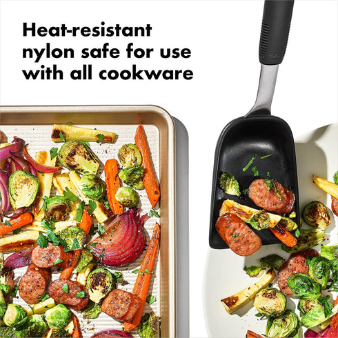 OXO Good Grips Sheet Pan Roasting Scoop for Vegetables and More, Black...