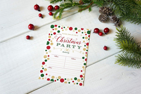 Your Main Event Prints Christmas Party Invitation - Christmas Party Invite - Holiday Party Invitations - 20 Fill-In Invitations and Envelopes...